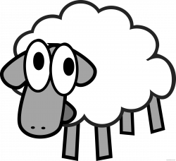 Cartoon Sheep Animal free black white clipart images clipartblack ...