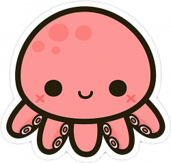 octopus cute tentacles pink kawaii smile animal nature...