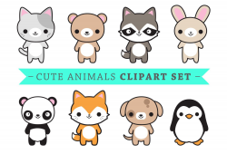 Premium Vector Clipart - Cute Animals - Kawaii Animals ...