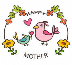 Mothers Day T-shirt Gift Clip art - Cartoon bird mother and bird 803 ...