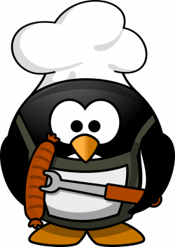 Clipart - Grilling penguin
