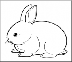 Clip Art: Baby Animals: Rabbit Bunny B&W I abcteach.com ...