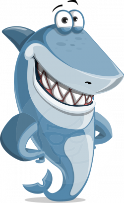 Smiling shark cartoon illustration. Vector character suitable for ...