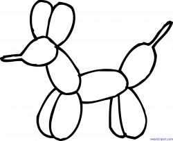 Balloon Animal Coloring Page Clip Art - Sweet Clip Art