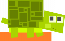Clipart - Square animal cartoon turtle