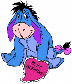 Eeyore Donkey With Be My Valentine Heart Clipart