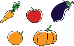 Apple Pumpkin Vegetable Clip art - Cartoon eggplant fruits and ...