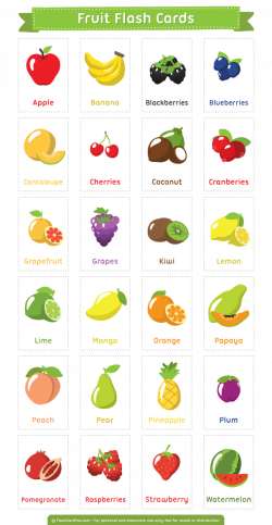 Printable Fruit Flash Cards