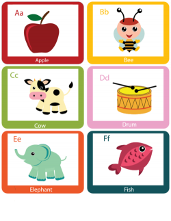 Alphabet Flash Cards A through F - KidsPressMagazine.com