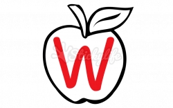 Red Apple Monogram - Custom Decal Shapes and Sizes