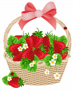 Basket with Strawberries Transparent PNG Clipart | Fruit and ...