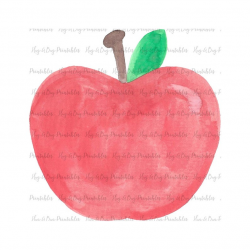 Apple Watercolor Clipart Artwork Transfer Sublimation Digital File