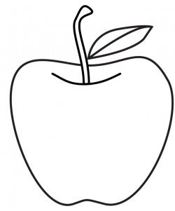 28+ Collection of Black Line Drawing Of An Apple | High quality ...