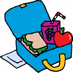 Blue Lunch Box Clip Art with apple sandwich juice free image