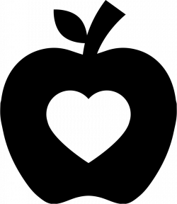 Apple Silhouette With Heart Shape Svg Png Icon Free Download (#59530 ...