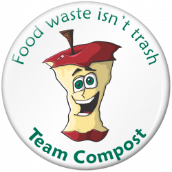 Food Waste Isn't Trash Mac Apple Team Compost Button Signs, SKU: BU-0028