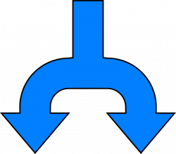 Arrows Blue | Free Stock Photo | Illustration of a split blue down ...