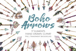 Boho Arrows Hand Drawn Clipart Set by JessicaOxleyAI | TheHungryJPEG.com