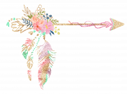 Free Boho Floral Arrow Clipart - Free Pretty Things For You