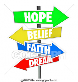 Clipart - Hope belief faith dream arrow road signs future ...