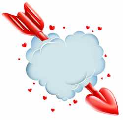 Valentine's Day Cloud Heart with Arrow Transparent PNG Clip Art ...
