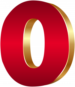 3D Number Zero Red Gold PNG Clip Art Image | Gallery Yopriceville ...