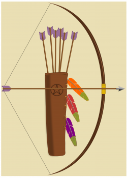 Clipart - bow, arrow and quiver