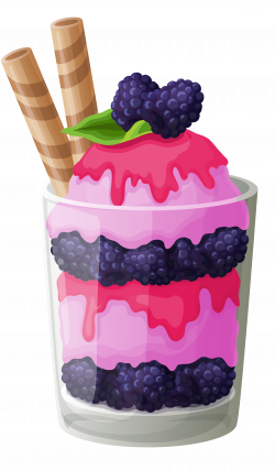 Pink Ice Cream Cup with Blackberry PNG Clipart | Clip Art Drinks ...