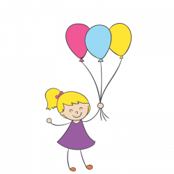 Cartoon Child Clip art - Little girl holding balloons 800*800 ...