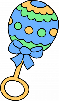Blue Baby Boy Rattle - Free Clip Art