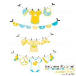 Baby Washing Line Clip Art - Baby Laundry Line, Yellow and ...