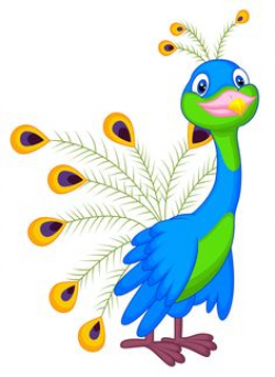 Cute Cartoon Baby Peacock - Clip Art Library