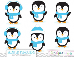 Penguin Clipart, Boy Penguins Clipart, Baby Penguin Clipart, Blue Penguins,  Commercial Use, INSTANT DOWNLOAD