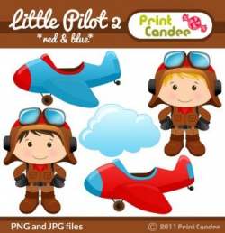 Little Pilot Clipart | Baby Shower | Clip art, Red, blue, Art