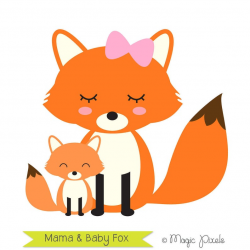 Fox clipart, baby fox clipart, forest animals clipart, fall clipart,  woodland clipart, baby shower clipart, INSTANT DOWNLOAD