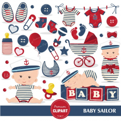 Nautical baby shower clipart, Baby sailor, Sailing clipart, Nautical  graphics, Baby boy clipart - CA329