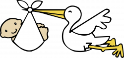 Clipart - Stork and Baby (#1)