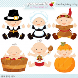 Thanksgiving Baby Cute Digital Clipart - Commercial Use OK - Thanksgiving  Graphics, Baby Thanksgiving, Autumn Baby Clipart