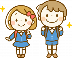 Clipart - Students with backpacks (#2)