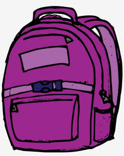 Clipart Backpack Library Bag - Purple School Bag Clipart ...