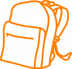 Orange Outline Backpack Clip Art at Clker.com - vector clip art ...