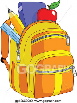 Vector Clipart - School backpack. Vector Illustration ...