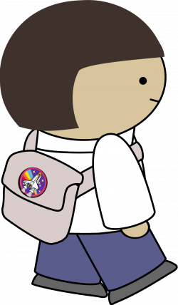 Clipart - Walking character with backpack