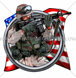 American Soldier | Production Ready Artwork for T-Shirt Printing