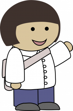 Clipart - Pointing Backpack Girl