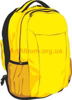 yellow backpack - vector clipart - artalbum.org.ua