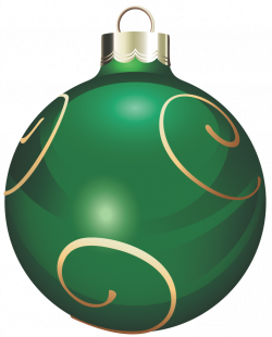 Transparent Green and Gold Christmas Ball PNG Clipart | Gallery ...