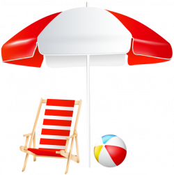 Beach Umbrella Chair and Ball PNG Clip Art Image | Gallery ...