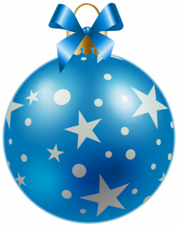 Christmas Blue Ball with Stars PNG Clipart Image | Gallery ...