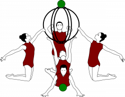 Clipart - Rhythmic gymnastics with bows and ball